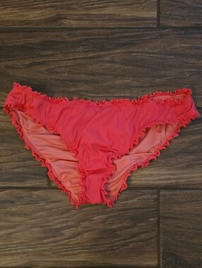 Victoria's Secret Coral Ruffled Bikini Cheeky Bottom